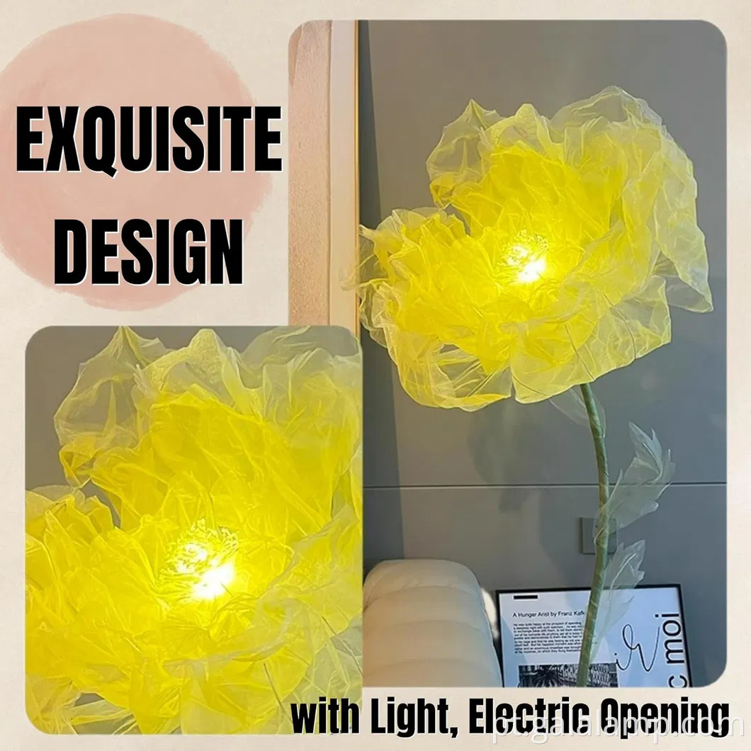 Decoração floral de peônia rosa encantadora com luz para eventos